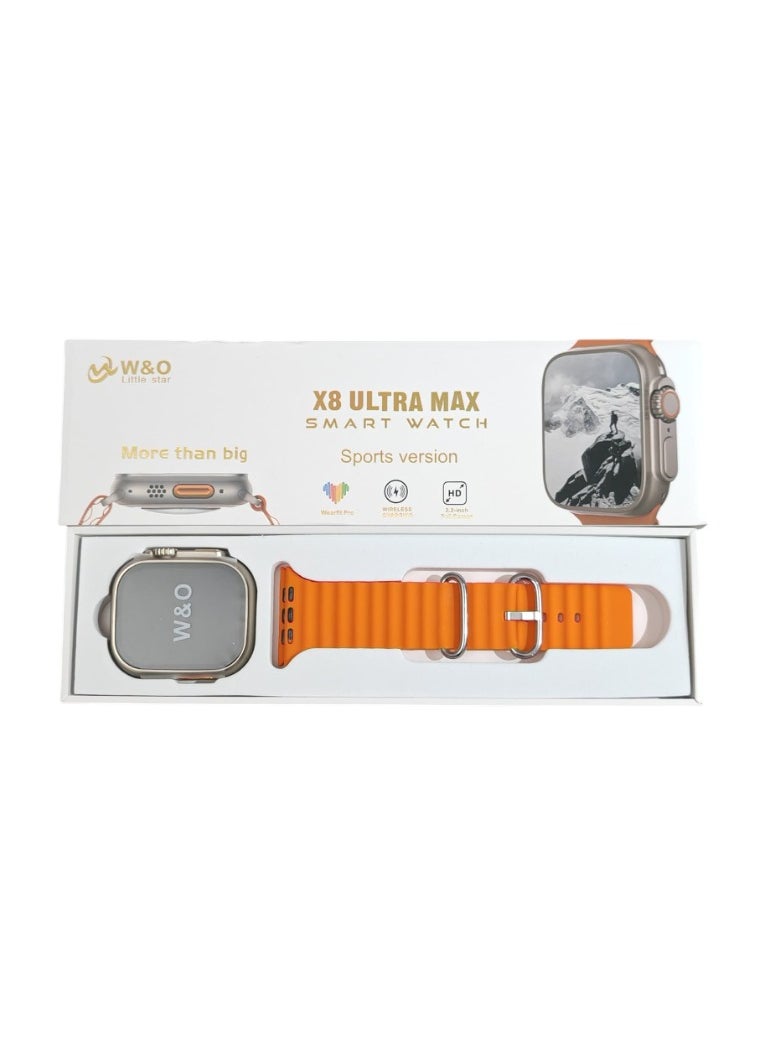 W&O - W&O x8 Ultra Max Smart Watch Series 8 NFC Body Temperature Monitor Bluetooth Call Wireless charging Touch Screen 2.02" HD Screen 485*520 Pixels - Wearfit PRO IOS & android for men and women - Image 1