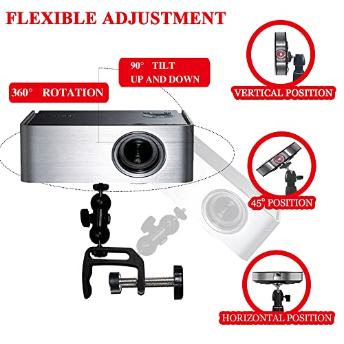 2-Be-Best Mini Projector Mount, Articulating Clamp Mount, 360 Flexible, Compatible with Projector, Camera, LED Light, 1 Year Warranty - Image 4