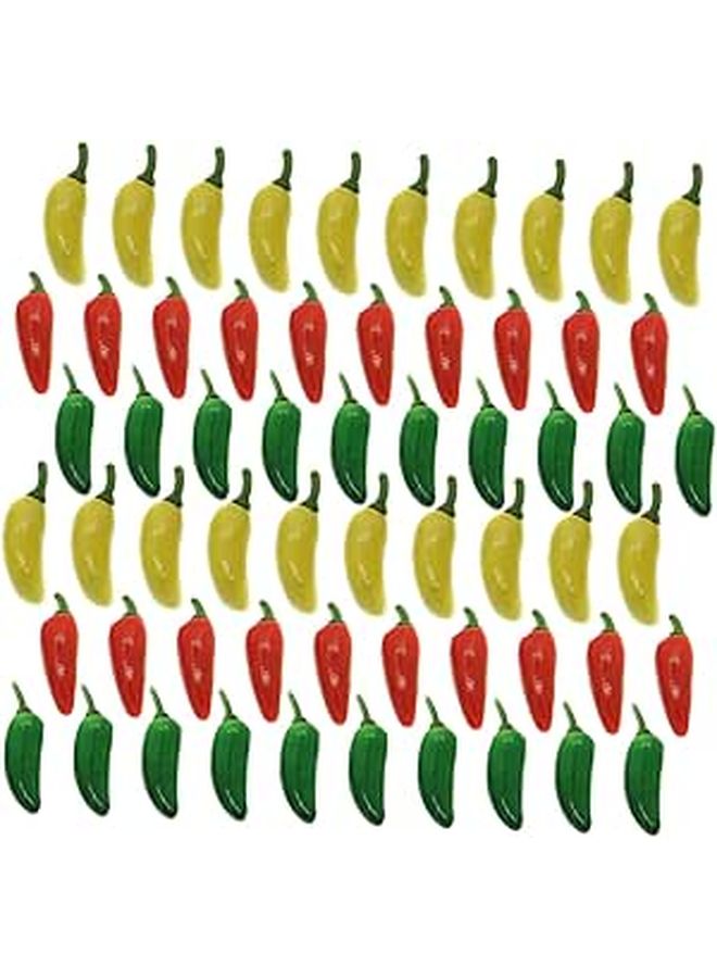 60 Pcs Mini Simulation Peppers Vegetables Educational Toy Random Colors Lightweight Portable - Image 1