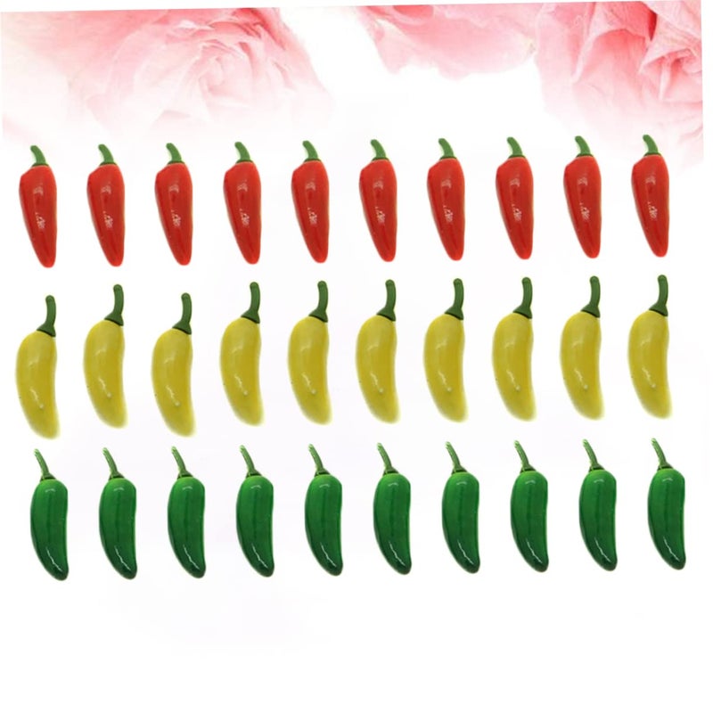 60 Pcs Mini Simulation Peppers Vegetables Educational Toy Random Colors Lightweight Portable - Image 3
