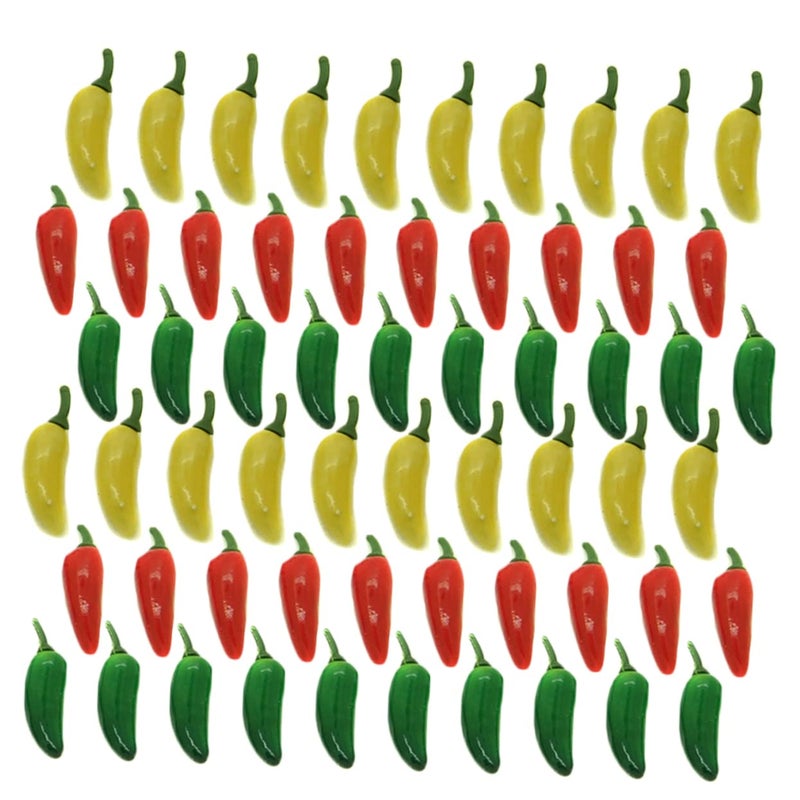 60 Pcs Mini Simulation Peppers Vegetables Educational Toy Random Colors Lightweight Portable - Image 2