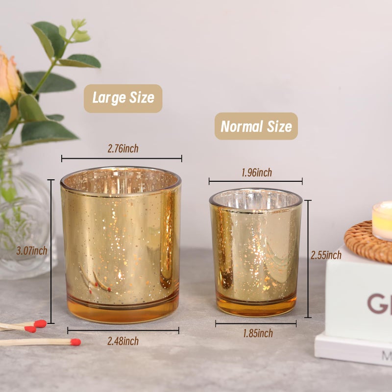 DARJEN Larger Gold Votive Candle Holders Set of 6- Tea Light Candle Holder Glass, Gold Candle Holders for Wedding, Table Centerpiece, Party and Holiday Decorations - Image 2