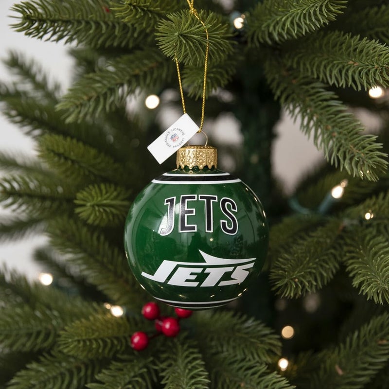 FOCO NFL Glass Ball Ornament - Limited Edition Christmas Ball Ornament - Show Your Team Spirit with Officially Licensed Fan Gear (New York Jets) - Image 2