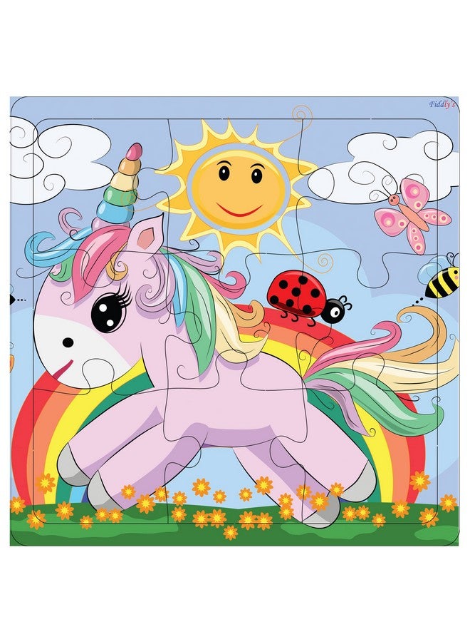 Fiddlys Wood Jigsaw Puzzles For Kids & Children -9 Pieces Age 3+ (Unicorn & Princess - Pack Of 4) - Image 3
