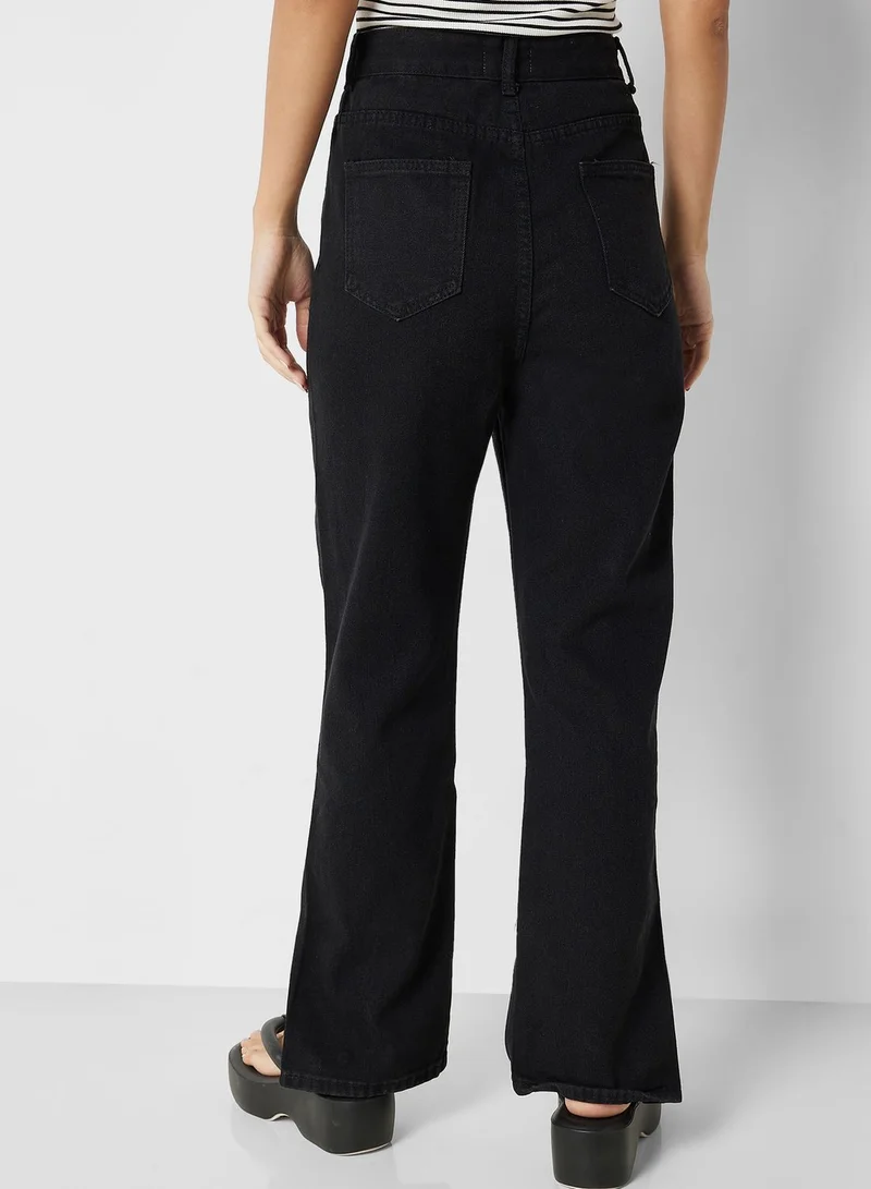 Ginger Distressed Wide Fit Jeans