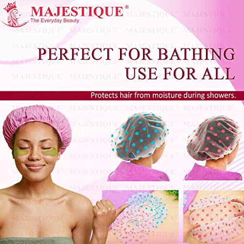 Majestique Shower Cap for Women – 3Pcs Reusable, Waterproof & Washable Hair Cap for Bath | Stylish & Durable for All Hair Lengths & Types - Image 4