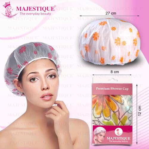 Majestique Shower Cap for Women – 3Pcs Reusable, Waterproof & Washable Hair Cap for Bath | Stylish & Durable for All Hair Lengths & Types - Image 2