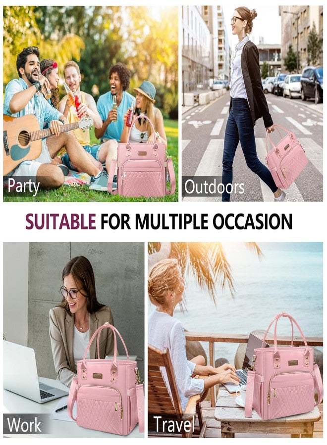 MIYCOO Lunch Bag Lunch Box Women with 2 Ice Packs - Leakproof Insulated Lunch Cooler Bag for Women - Large Lunch Tote Bags Adults, Pink - Image 4