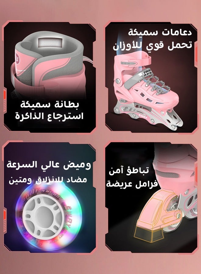 أس واي أحذية تزلج للأطفال مع 8 عجلات مضيئة، أحذية تزلج لامعة وممتعة للبنين والبنات، أحذية تزلج مضيئة للرياضة في الهواء الطلق - Image 4