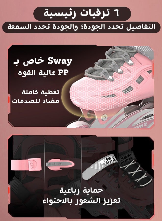 sway Inline Skate Sports For Kids 8 Light UP Wheels Girls and Boys Roller Skates Shine, Fun Illuminating Roller Skates, Outdoor Fitness Skates - Image 3