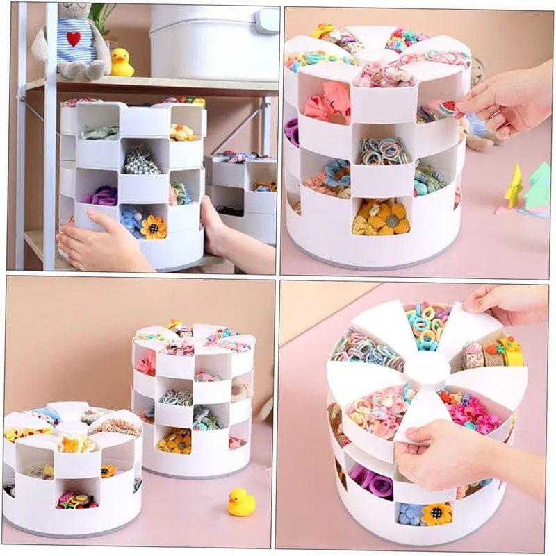 SHREESHANN SHREESHANN 1 Layer Rotating Undergarments Storage Box Multifunction Cloth Storage Box with Compartments Round Shape Cabinet Container For ClothesJewelry Socks Bra Underwear Multicolor  - Image 4