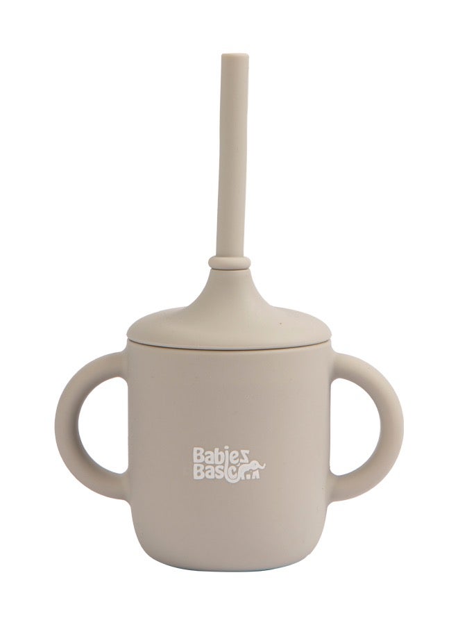 بابيز_بيسك كوب تدريب سيليكون للأطفال من المرحلة الثانية مع مقابض للأطفال - رمادي - Image 1