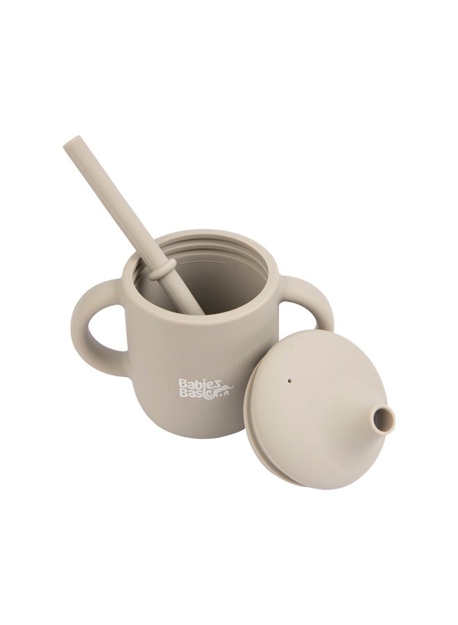 بابيز_بيسك كوب تدريب سيليكون للأطفال من المرحلة الثانية مع مقابض للأطفال - رمادي - Image 5