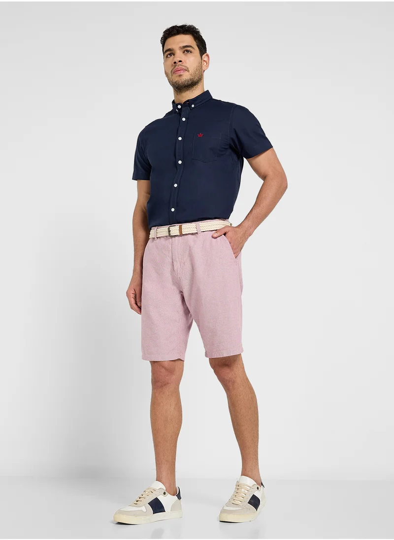 برايف سول Shorts With Belt Turn Up Hem