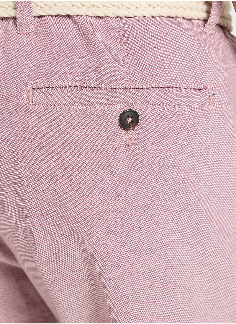 برايف سول Shorts With Belt Turn Up Hem