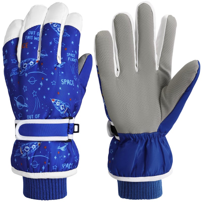 coclothy Kids Winter Snow Ski Gloves for Boys Girls Children, Snowboard Waterproof Outdoor Warm Fleece Gloves for Cold Weather - Image 1