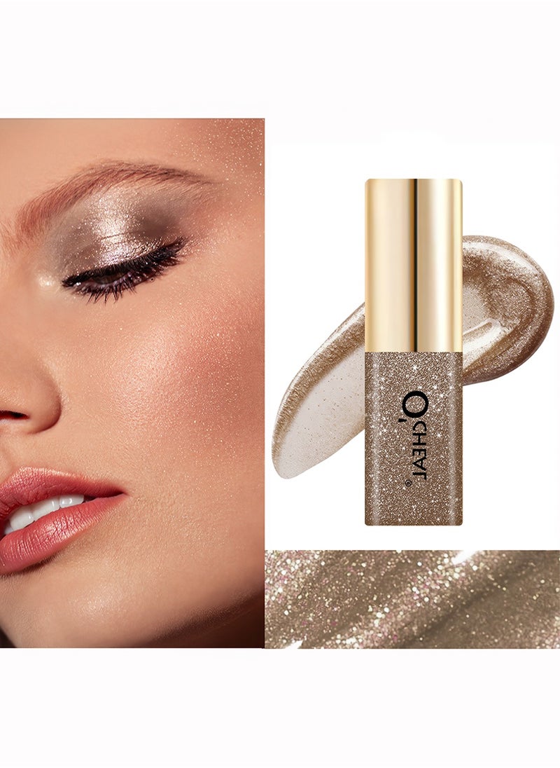 OCHEAL Liquid Glitter Eyeshadow, Glitter And Glow Liquid Eye Shadow, Highly Pigmented, Glittery Finish, Long-Wearing, Transfer Proof - 06 Fair Brown -3.5g  - Image 1
