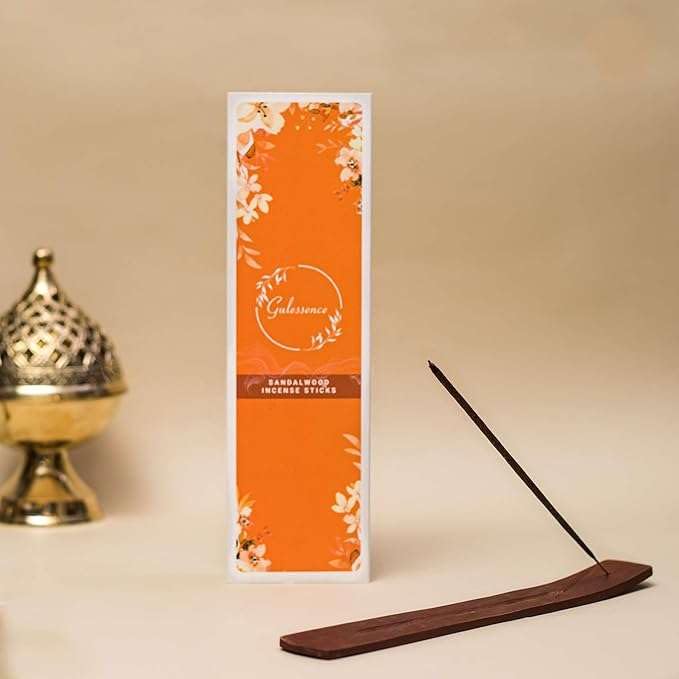 Gulessence GULESSENCE Sandalwood Incense Sticks 100 Sticks with Free Stand Pure Natural Fragrance EcoFriendly Temple Flower Blend Agarbatti Perfect for Home or Prayer 3045 Min Burn Time Pack of 2  - Image 2