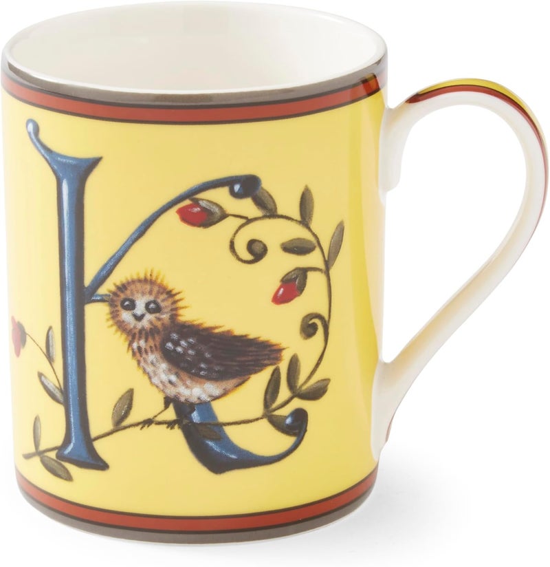 Spode Kit Kemp 12oz Alphabet Mug  Letter K Unique Stylish Pattern  Fine China  Dishwasher Safe  For Coffee and Tea  Fabulous Gift  Home or Office Use - Image 1