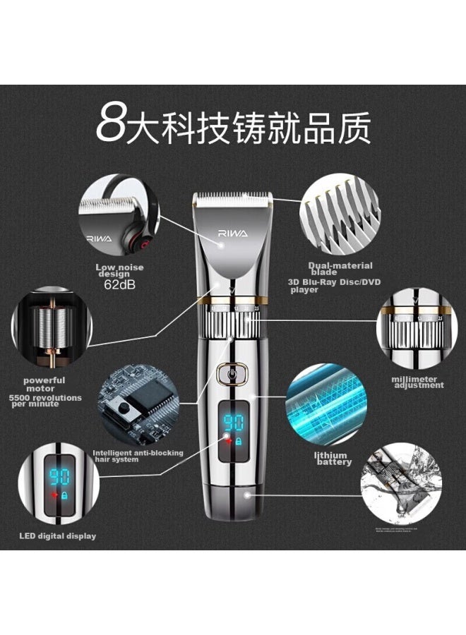 Riwa Hair Clipper, Fully Washable, Professional Adult Haircut Tool, Self-haircut Device, Electric Trimmer, Barbershop Hair Clipper, Home Haircutting Kit Re-6501 - Image 2
