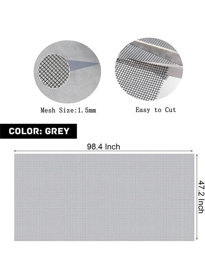 Peachjoy Window Screen Mesh, 120 x 250cm Grey Fiberglass Screen Insect Mesh, Adjustable Fiberglass Screen Repair Kit - Image 2