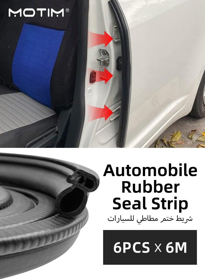 Motim Car Door Rubber Seal Strip Trim Seal with Side Bulb, 20FT/6M, Auto Door Universal Soundproofing Weatherstrip for Cars, Boats, RVs, Trucks, and Home Applications - Image 1