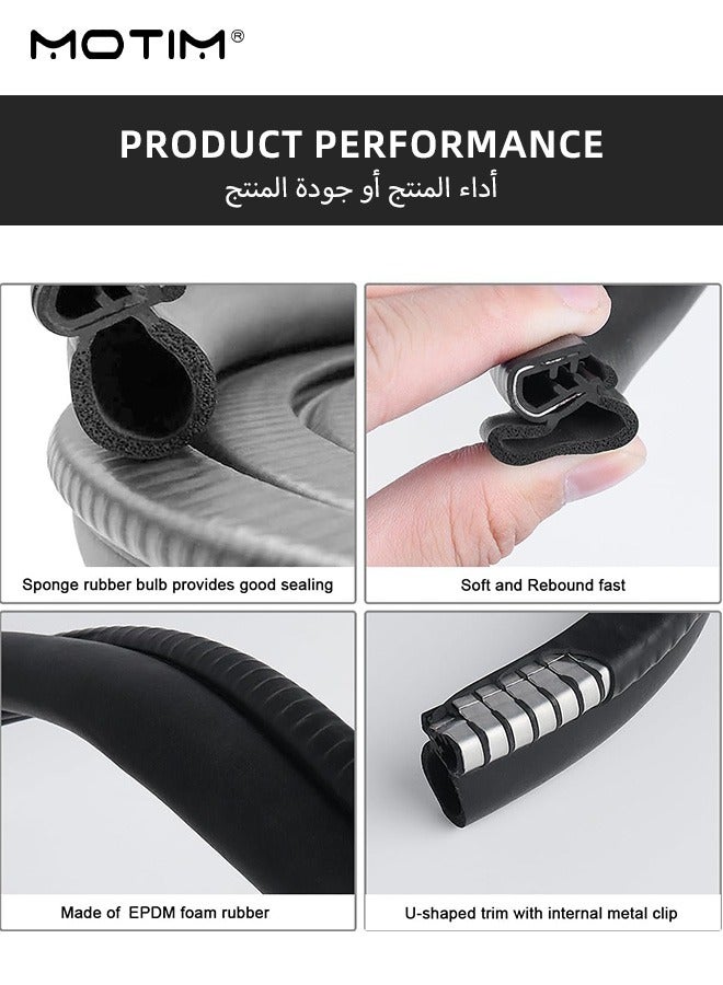 Motim Car Door Rubber Seal Strip Trim Seal with Side Bulb, 20FT/6M, Auto Door Universal Soundproofing Weatherstrip for Cars, Boats, RVs, Trucks, and Home Applications - Image 4