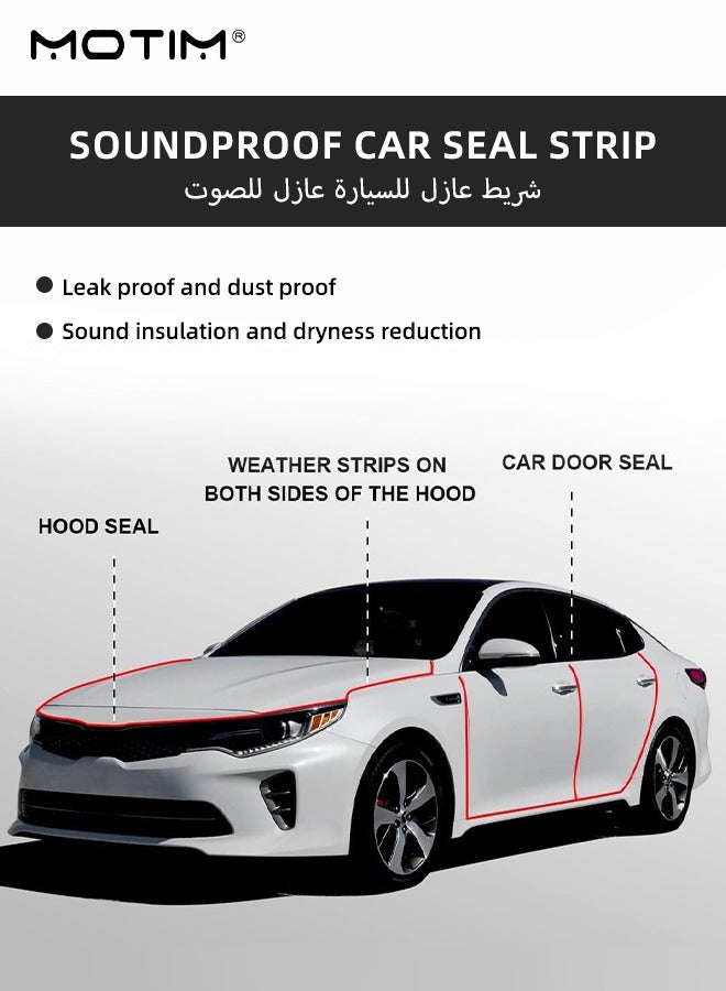 Motim Car Door Rubber Seal Strip Trim Seal with Side Bulb, 20FT/6M, Auto Door Universal Soundproofing Weatherstrip for Cars, Boats, RVs, Trucks, and Home Applications - Image 2