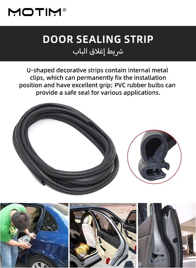 Motim Car Door Rubber Seal Strip Trim Seal with Side Bulb, 20FT/6M, Auto Door Universal Soundproofing Weatherstrip for Cars, Boats, RVs, Trucks, and Home Applications - Image 3