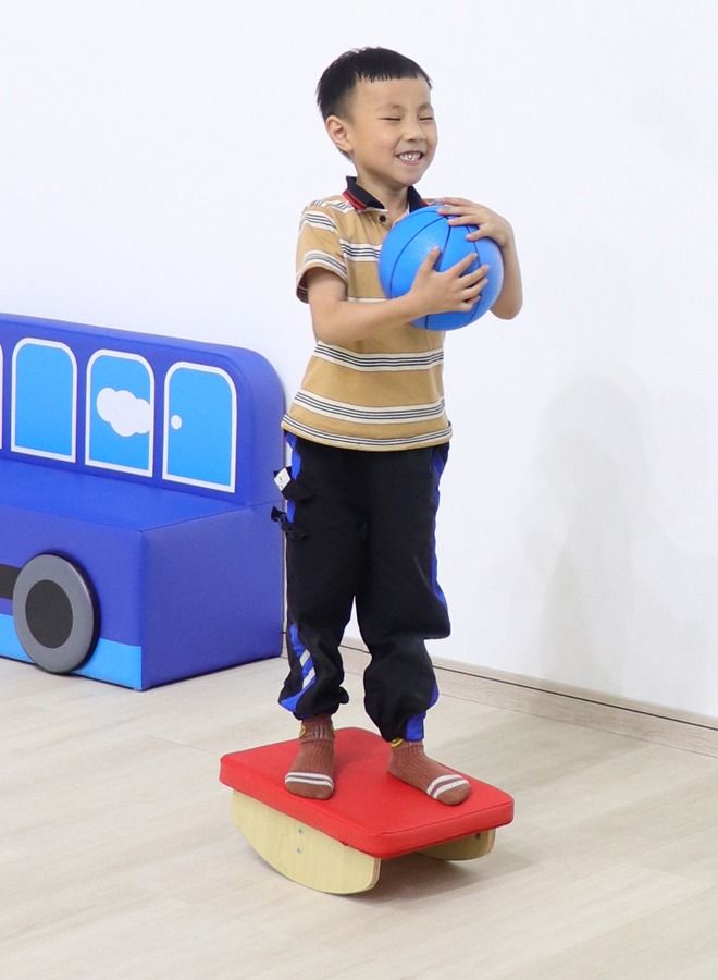 JSAITOYS Wooden Rocking Balance Beam Baby Sensory Toys For Soft Play Training Rocker Board Outdoors Vestibular Training For Kids - Image 1
