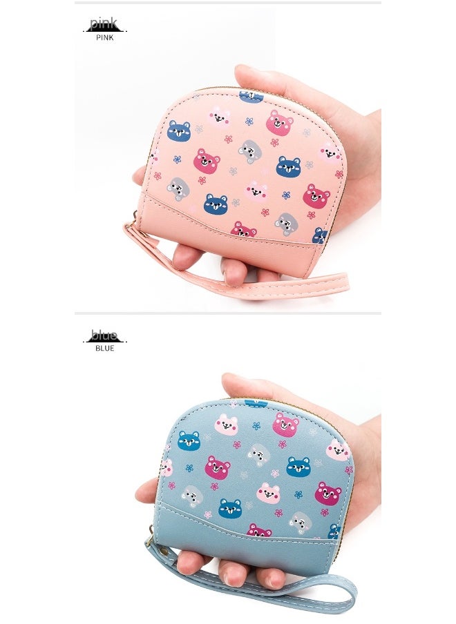 NIBEMINENT Card Bag Cute Cartoon Short Zipper Purse Card Bag Women's Bear Coin Purse  - Image 2