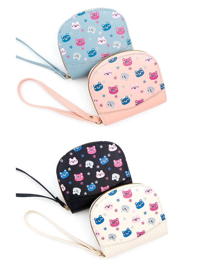 NIBEMINENT Card Bag Cute Cartoon Short Zipper Purse Card Bag Women's Bear Coin Purse  - Image 3