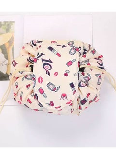MARGOUN Makeup Bag Drawstring Travel Cosmetic Bag Round Magic Toiletry Beauty Kit Pouch Makeup Accessories Print  - Image 1