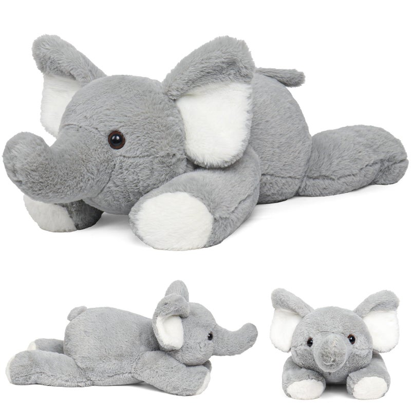 JellyMallow 5lbs 24 in Elephant Weighted Stuffed Animals Weighted Stuffed Animal Plushies Gifts for Kids and AdultsGrey - Image 2
