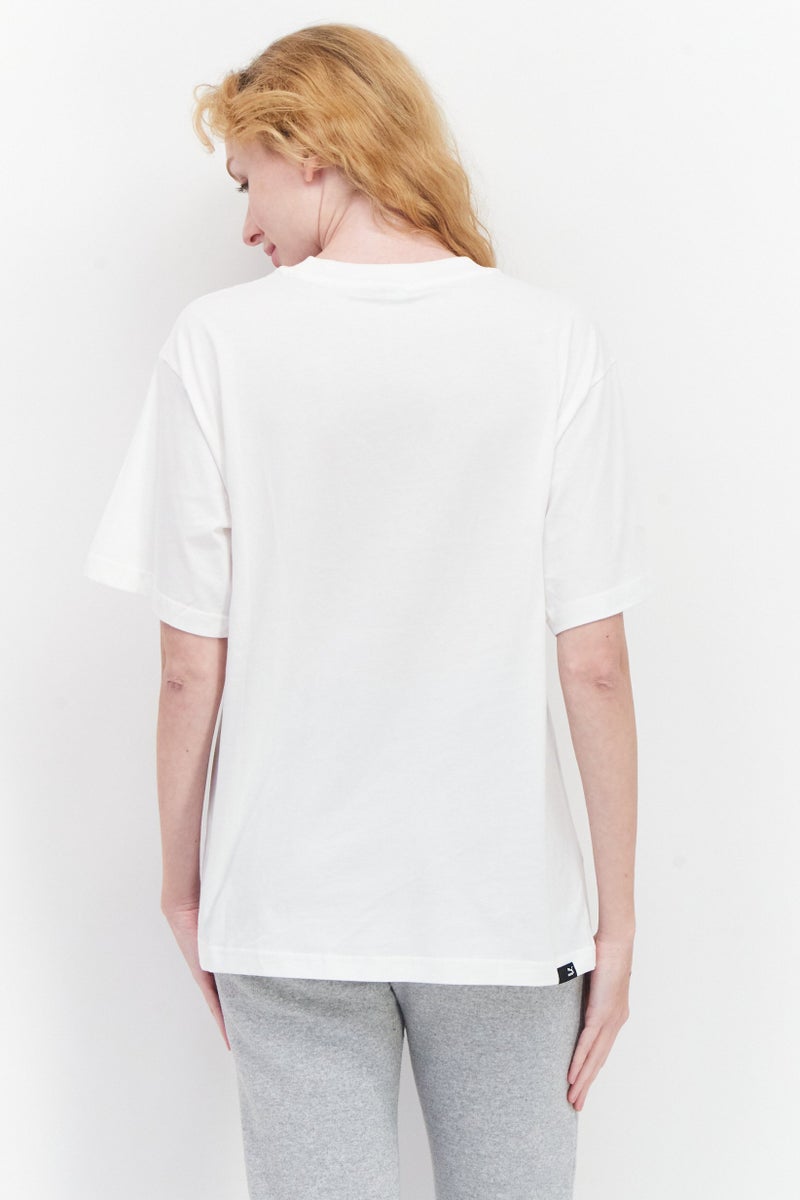 PUMA تي شيرت رياضي نسائي بشعار العلامة التجارية، أبيض - Image 4