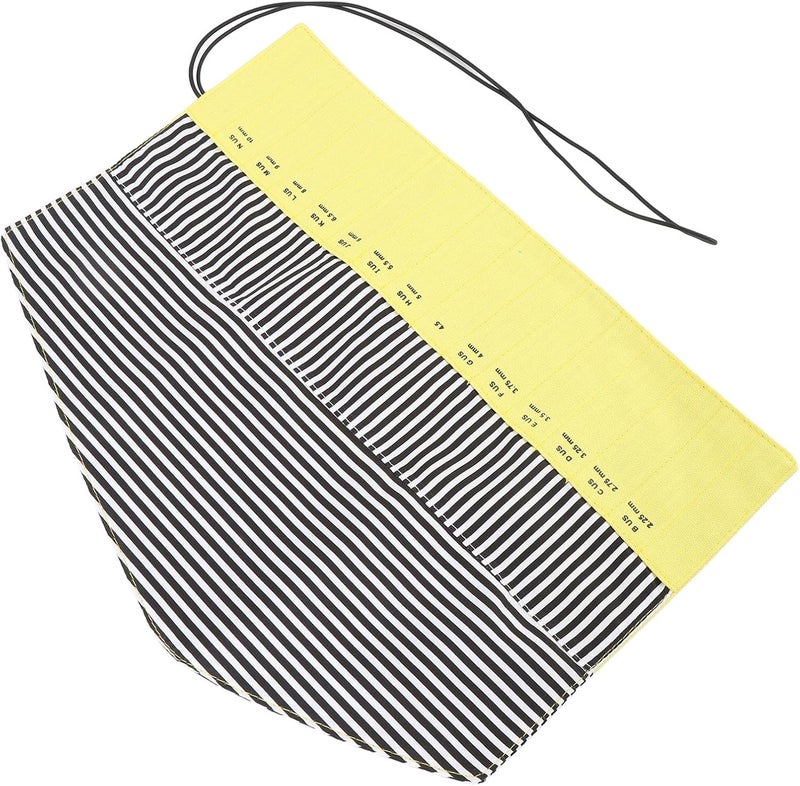 RASTKY Portable Crochet Hook Bag Compact Knitting Needle Organizer with Size Markings for Effortless Access (Yellow) - Image 5