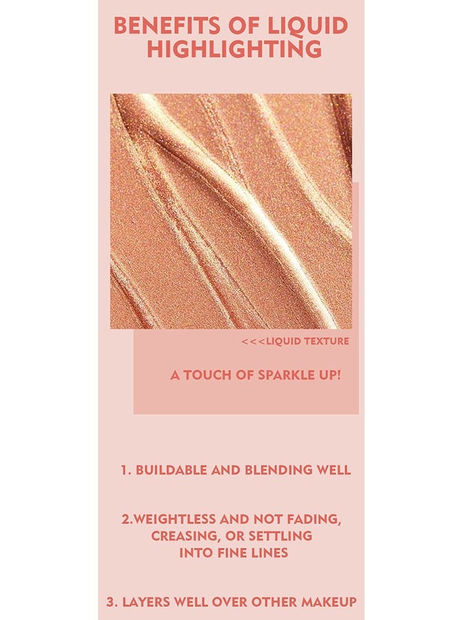 pudaier Face&Body Highlight 9.6ML, Liquid Illuminator Body Shimmer Oil, Moisturizing Bronzer Highlighter Smooth Shine Highlight Glow Makeup, Waterproof Body Shimmering Glitter  - Image 4