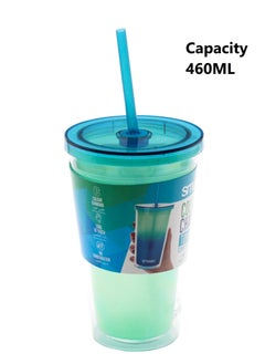 Plastic Tumbler with Lid and Straw for Water & Smoothie 460 ml - pzsku/Z815C24248FA488BCEE08Z/45/_/1672691097/726eec06-30c6-470e-be8d-055990550780