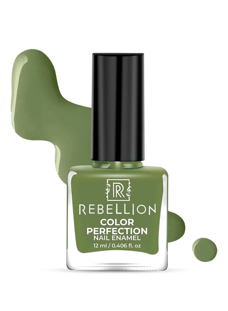 Rebellion Color Perfection Nail Enamel 12ml Green Friendly Green RG33 - Image 1