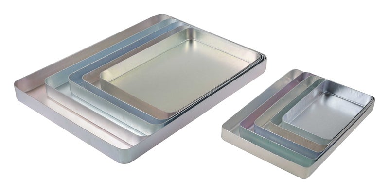 JAYCO Aluminum Multi-Purpose Trays, Set of 10 Pieces - 7" to 17", Pressed (Deep-Drawn, Joint/Weld Free) - Image 2