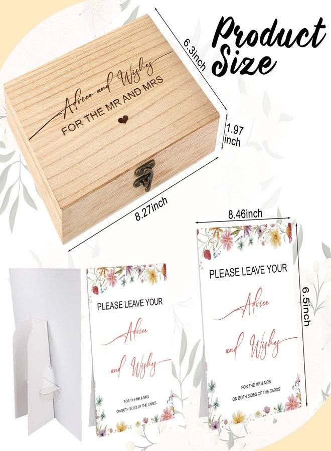 Geyoga Wildflower Bridal Shower Game Set for 30 Guest Include Guess the Dress, He Said She Said, Would She Rather, Advice and Wishes, Wood Box 45 Pencil Bachelorette Wedding Party Game Double Sided - Image 5