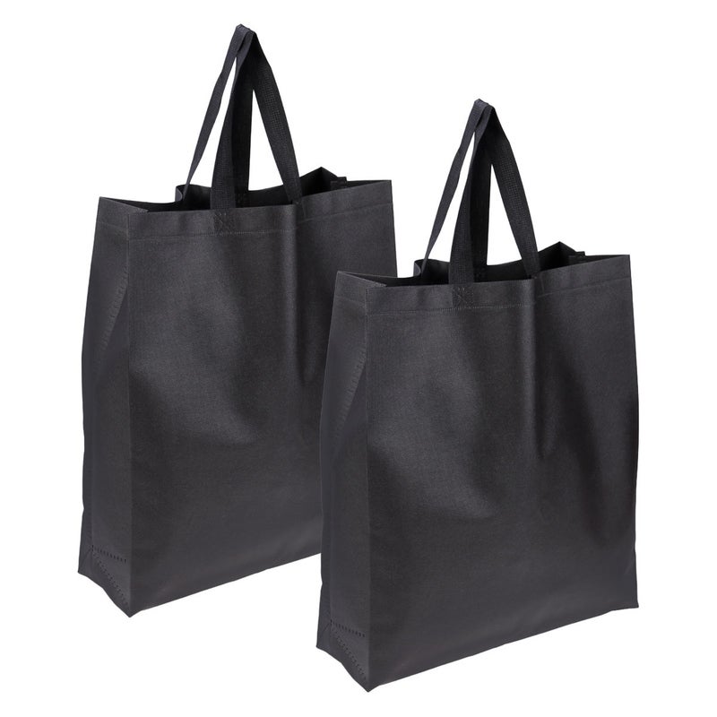 2pcs Non-woven Fabric Foldable Shopping Bag Heavy-duty Grocery Bag Large-capacity Storage Bag - Image 1