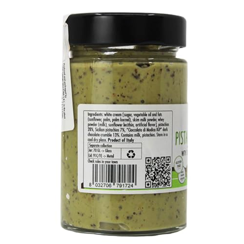 GUSTO ETNA Pistachio Butter/Spreadable Cream with Chocolate Chips, 6.7 oz (190g), Rich & Nutty Spread for Knafeh Pistachio Chocolate Bars, Sweet Pistachio, Pistachio Paste, From Italy, Non GMO - Image 3