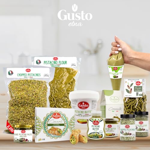 GUSTO ETNA Pistachio Butter/Spreadable Cream with Chocolate Chips, 6.7 oz (190g), Rich & Nutty Spread for Knafeh Pistachio Chocolate Bars, Sweet Pistachio, Pistachio Paste, From Italy, Non GMO - Image 5