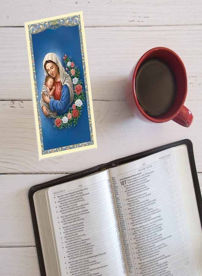 Needzo Heart of a Mother Holy Card with St. Therese Prayer on Back, Mary and Baby Jesus Inspiration for Sunday School, Church and Mass, 2 3/8 x 4 1/8 Inches, 5 Pack - Image 3