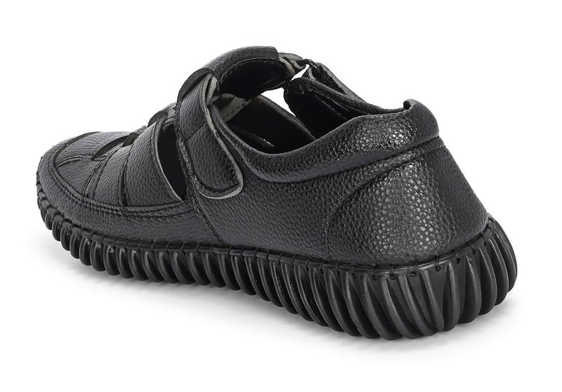 MACTREE Vegan Leather Upper Fisherman Sandals for Men | Stitched Upper and Sole for More Durability (Black, UK 7) - Image 5