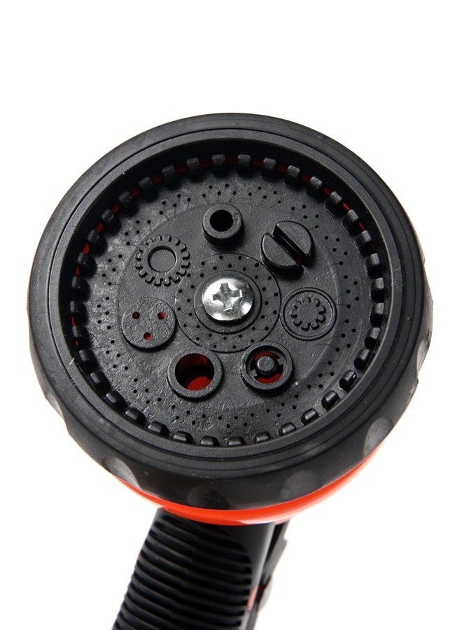 لوازم فوهة خرطوم حديقة برتقالي وأسود - فوهة رش يدوية بضغط عالٍ مع 7 أنماط رش قابلة للتعديل ومقبض خلفي ومشبك تثبيت - للري، غسيل السيارات، تنظيف الأسطح - Image 4