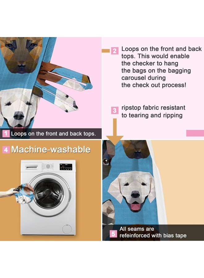 BeeGreen Turtle Gifts for Women Foldable Reusable Grocery Bags Shopping Bags for Groceries Cute Holiday Bags Cloth Bags With Handles Large Cloth Gift Bags Heavy Duty Bulk 6 Pack Gifts - Image 5