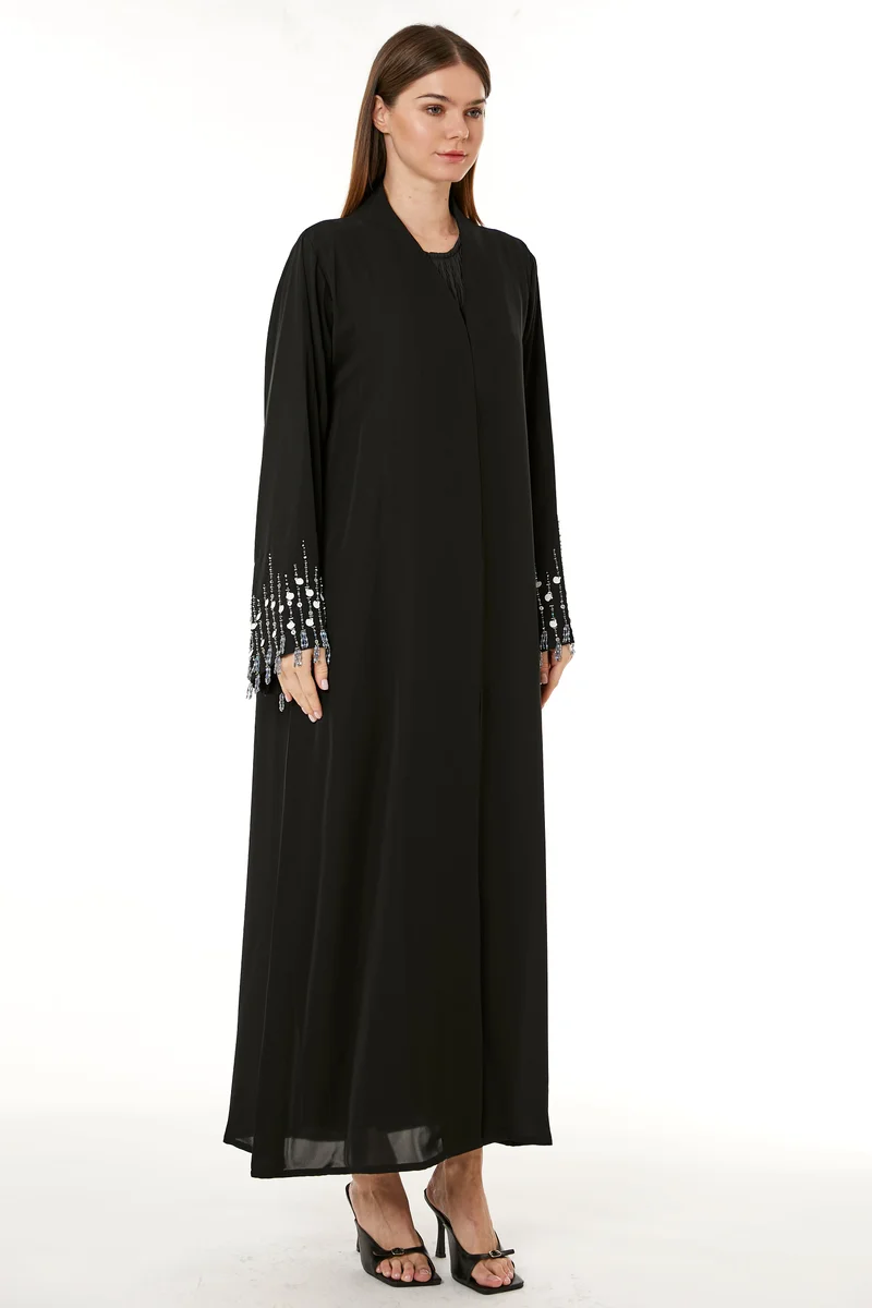 Moistreet Embellished Flared Sleeve Abaya