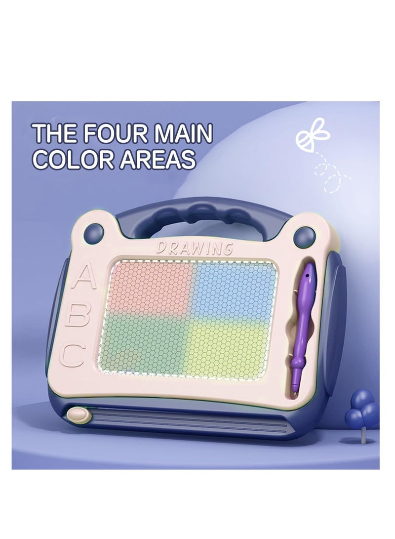 ECVV مجموعة لوح الرسم المغناطيسي السحري من ECVV - سهل المسح وإعادة الاستخدام، يشجع على الإبداع والتعلم، لعبة تعليمية مثالية للأطفال (S-أزرق) - Image 4